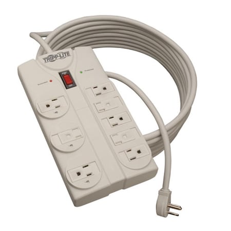 Evolve Outlet Strip, Surge, 5-15R, 5-15P, 25 ft., White EV2510371